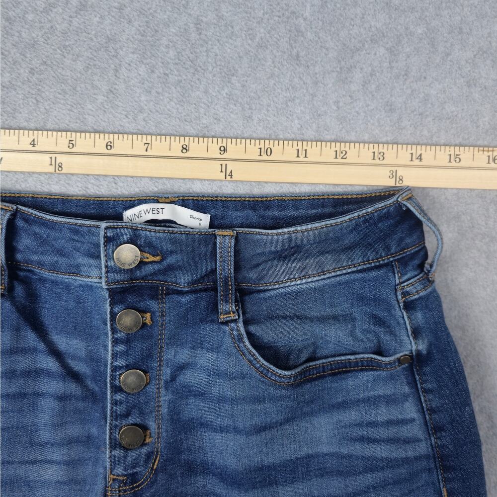 Nine West Womens Size 8 Button Fly Denim Shorts 28" Waist - Picture 8 of 12